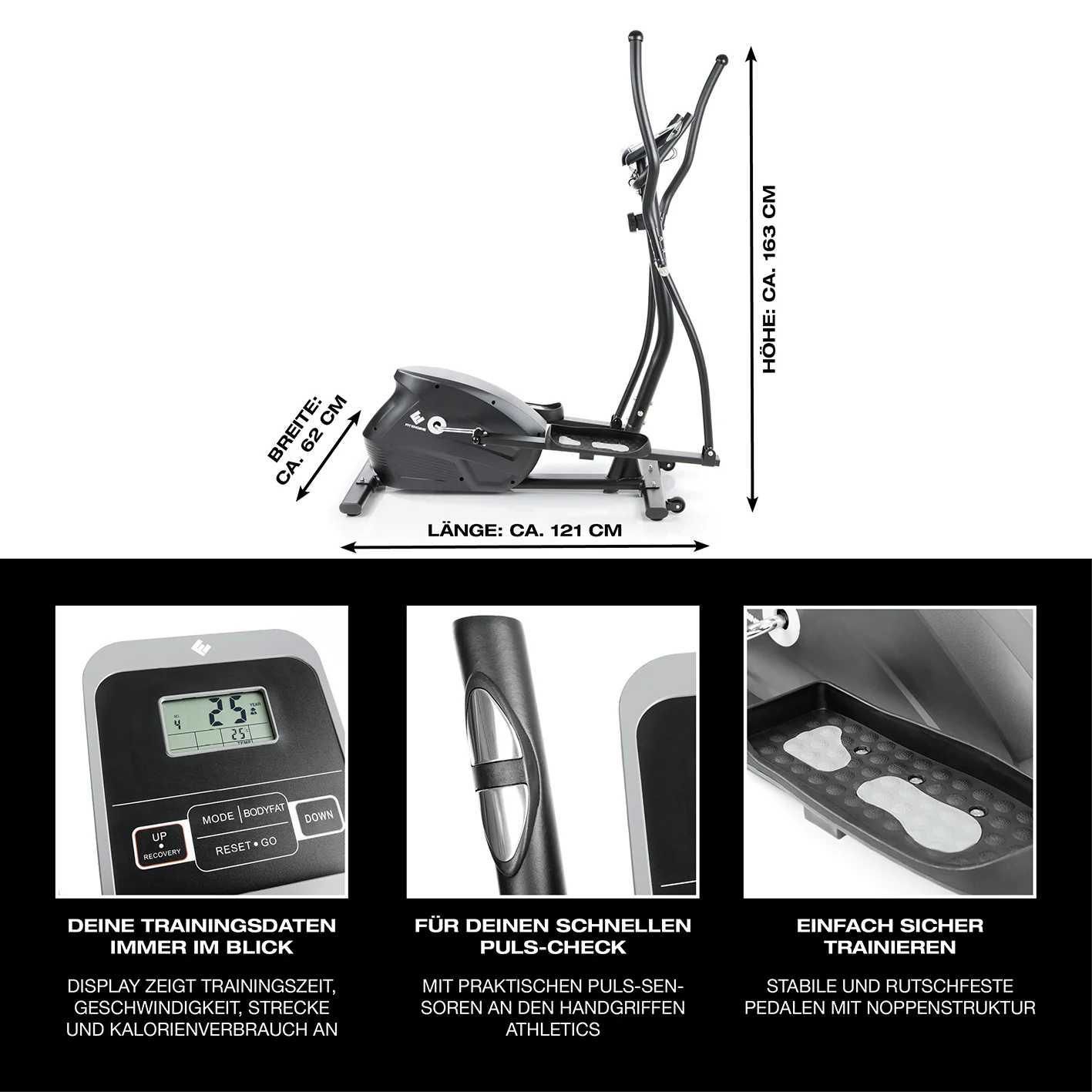 Crosstrainer - belastbar bis 150 kg - 10 Schwierigkeitsstufen - Image 9