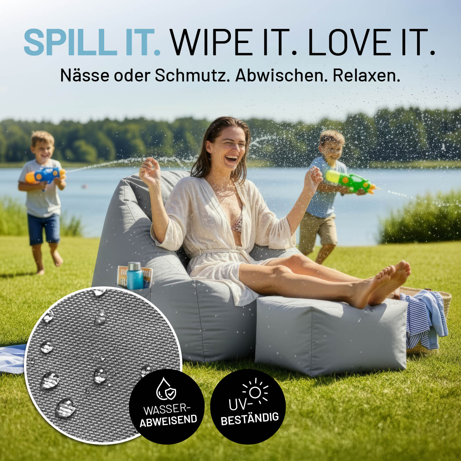 CrozyAir Relax-Set XL Luftsessel + Lufthocker inkl. Luftpumpe 2GO - Image 5