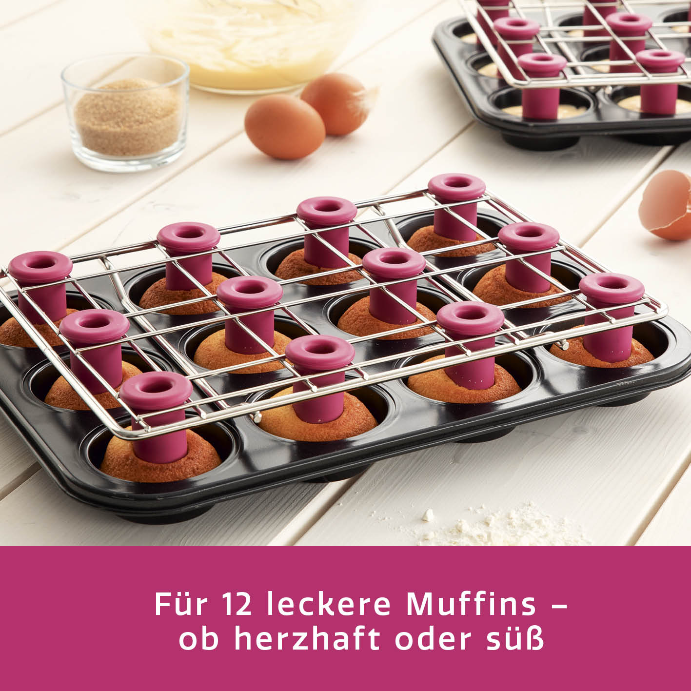 Backblech mit Zentrierhilfe für Muffins & Cupcakes - Image 3