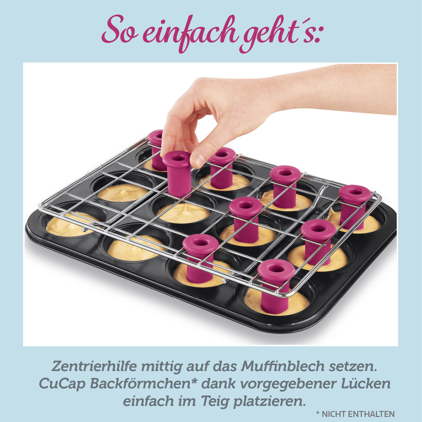 Backblech mit Zentrierhilfe für Muffins & Cupcakes - Image 4
