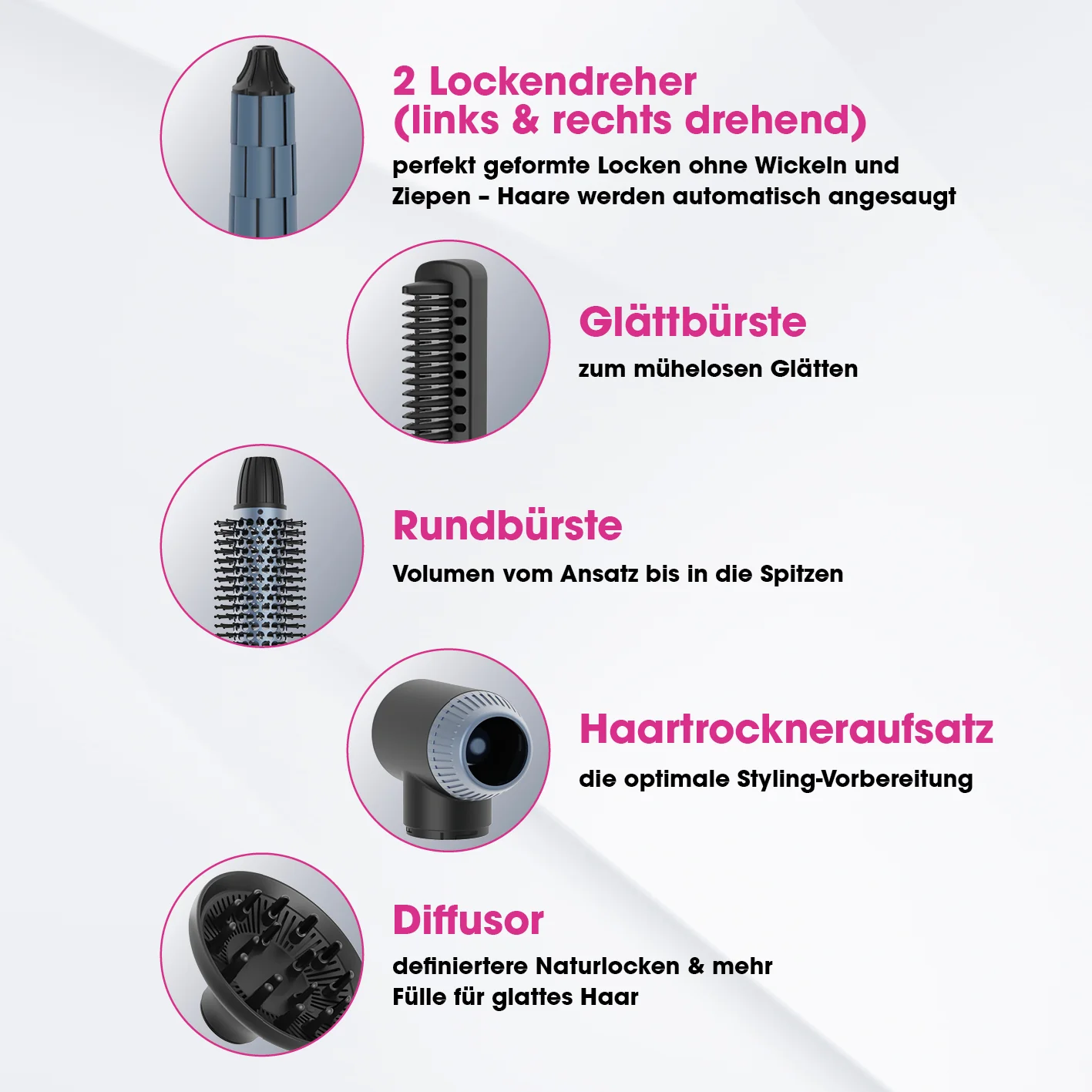 Air Styler Plus - trocknen, stylen, Locken kreieren - 7-tlg. - Image 5