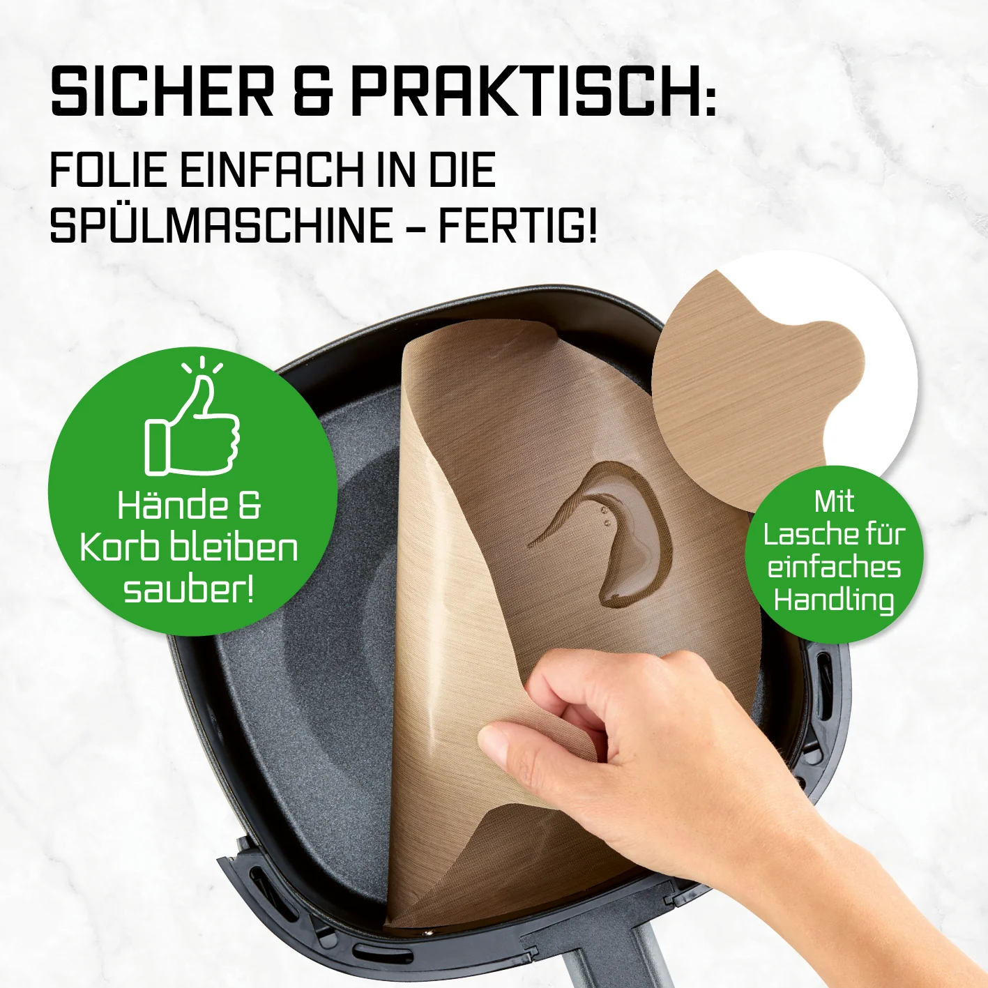 Dauerbackfolien-Set für Heißluftfritteusen - 2-tlg. - rund (25,5 cm) - Image 3