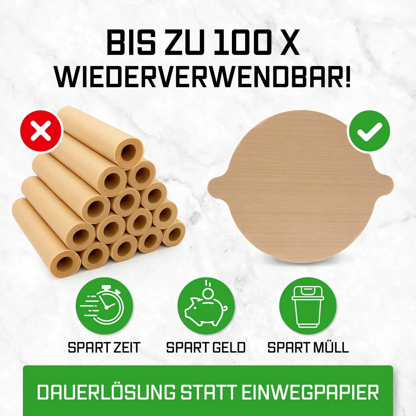 Dauerbackfolien-Set für Heißluftfritteusen - 2-tlg. - rund (25,5 cm) - Image 7