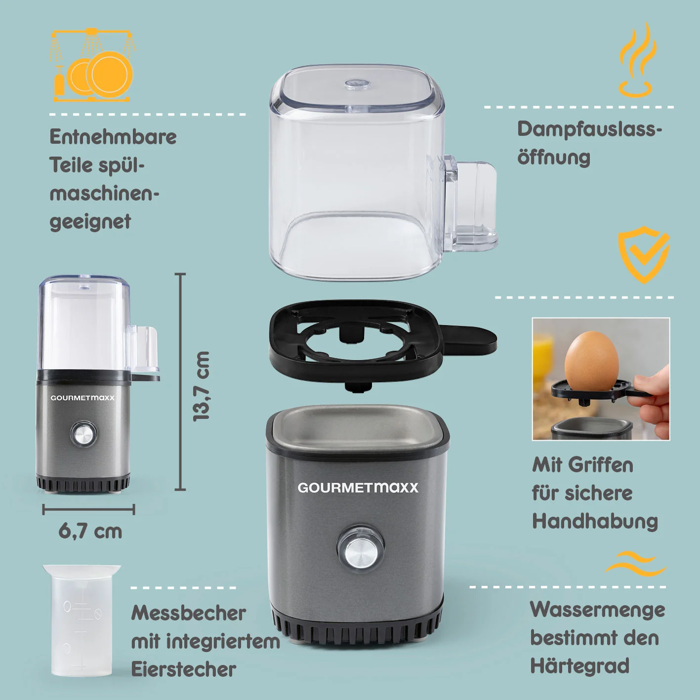 Design-Eierkocher 1 Ei - Anthrazit - Image 2