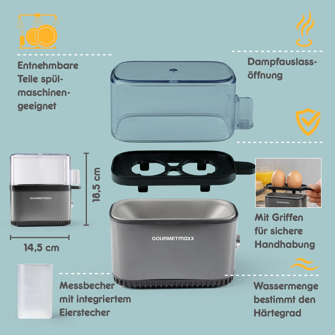 Design-Eierkocher 2 Eier - Anthrazit - Image 2