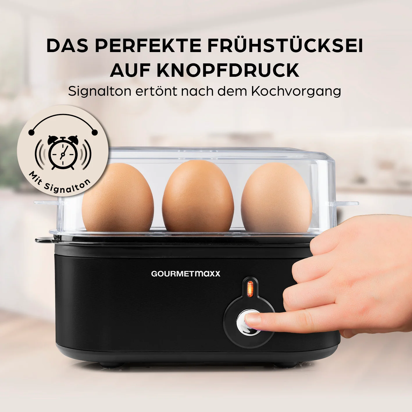 Design-Eierkocher 3 Eier - Schwarz - Image 2
