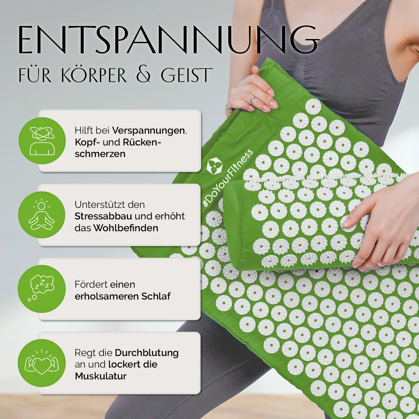 Akupressur-Set Jimuta - 20 x 20 x 42 cm - grün - Image 2