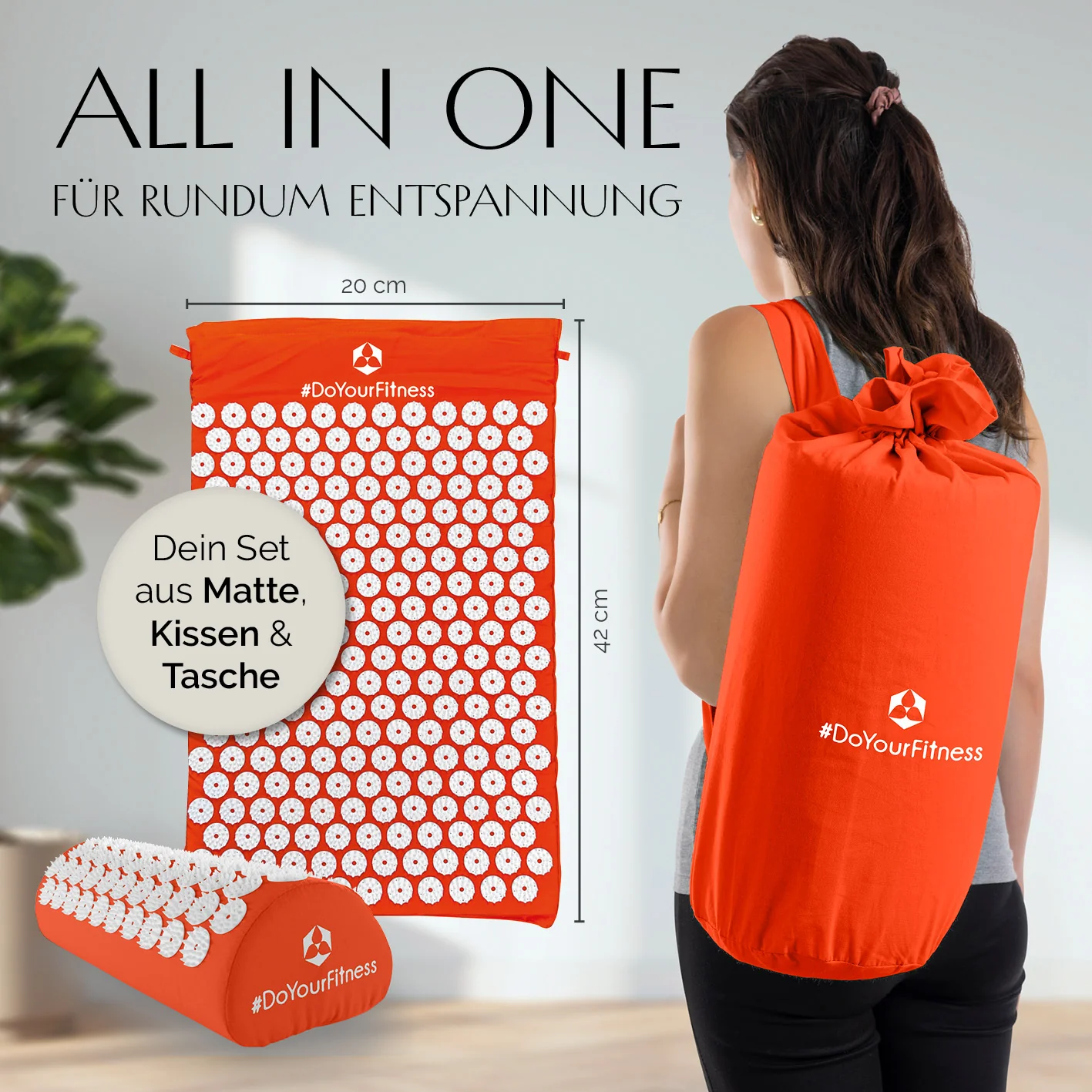 Akupressur-Set Jimuta - 20 x 20 x 42 cm - orange - Image 6