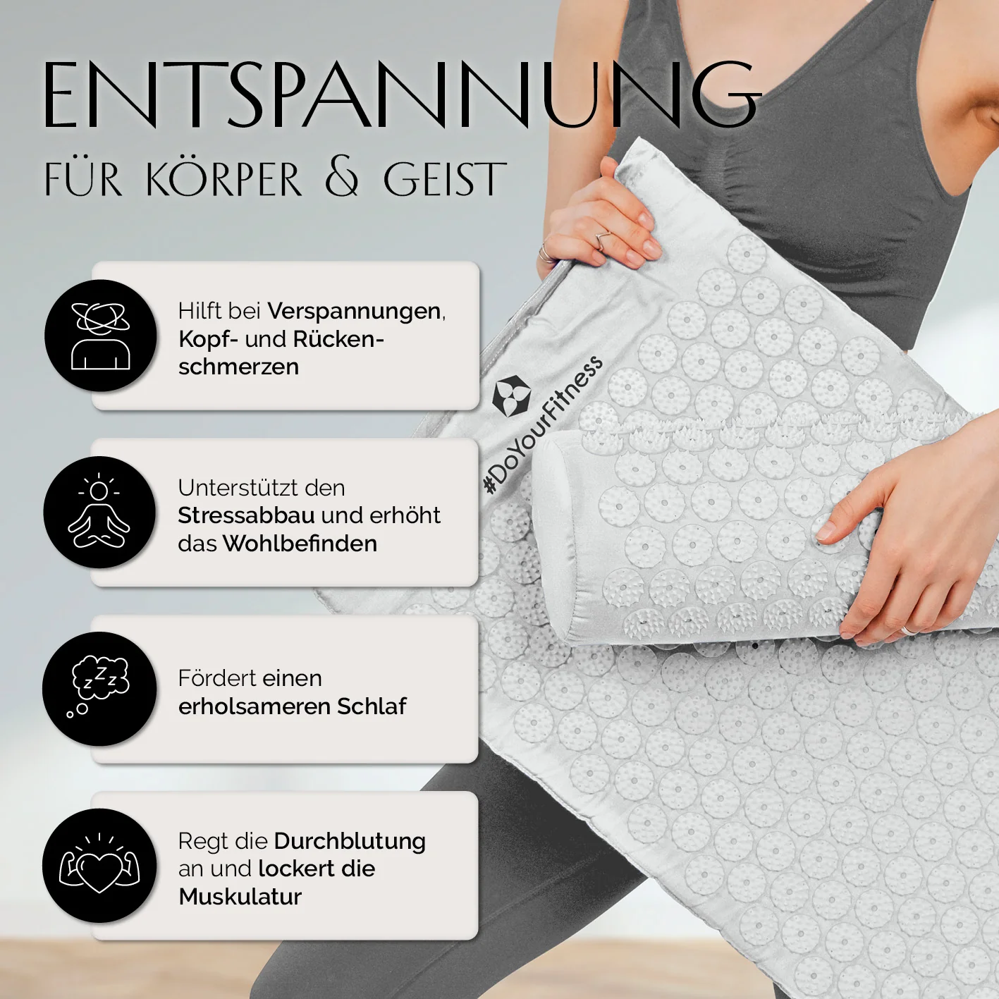 Akupressur-Set Jimuta - 20 x 20 x 42 cm - weiß - Image 2