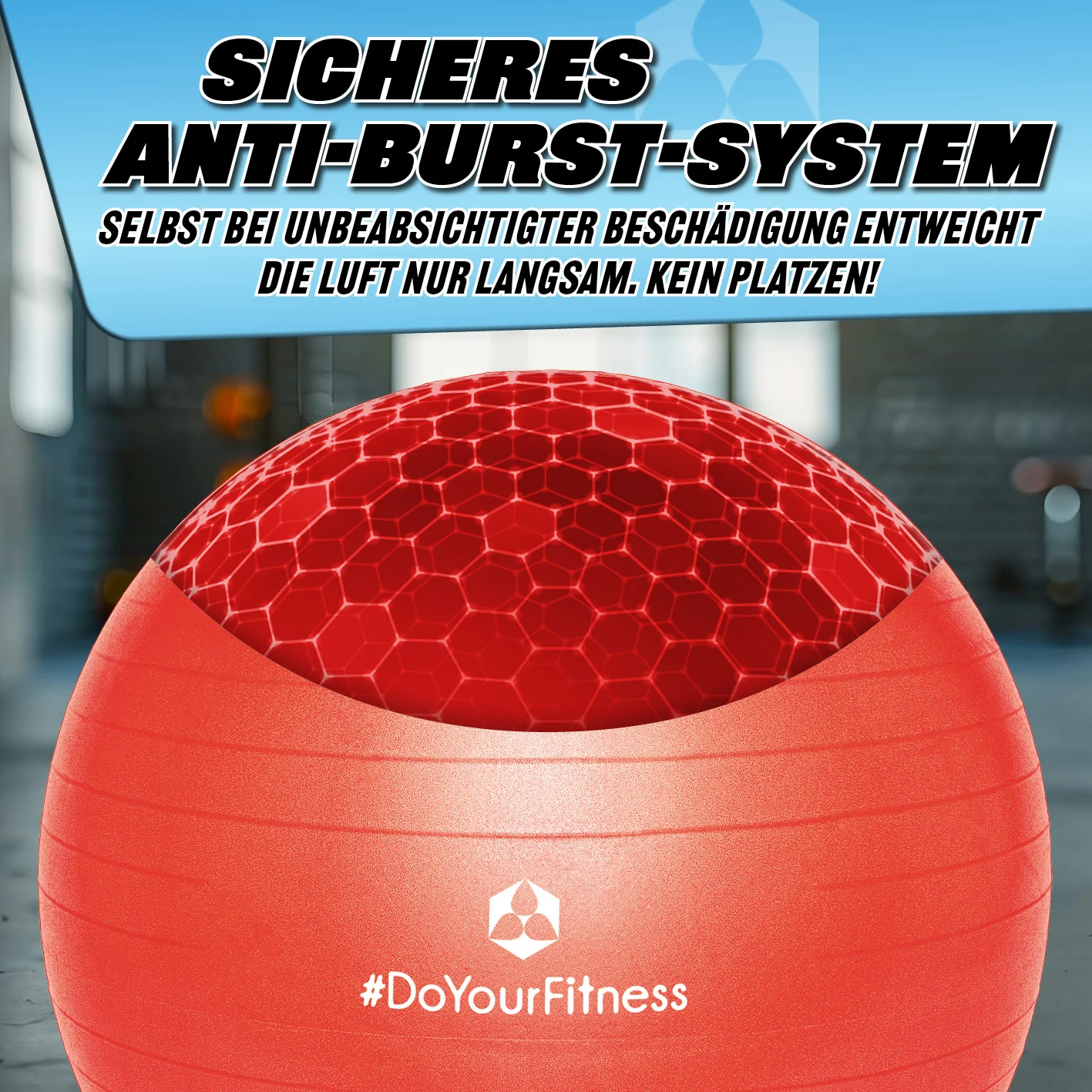 Gymnastikball inkl. Ballpumpe - Fitness Sitzball - Rot - 85 cm - Image 6