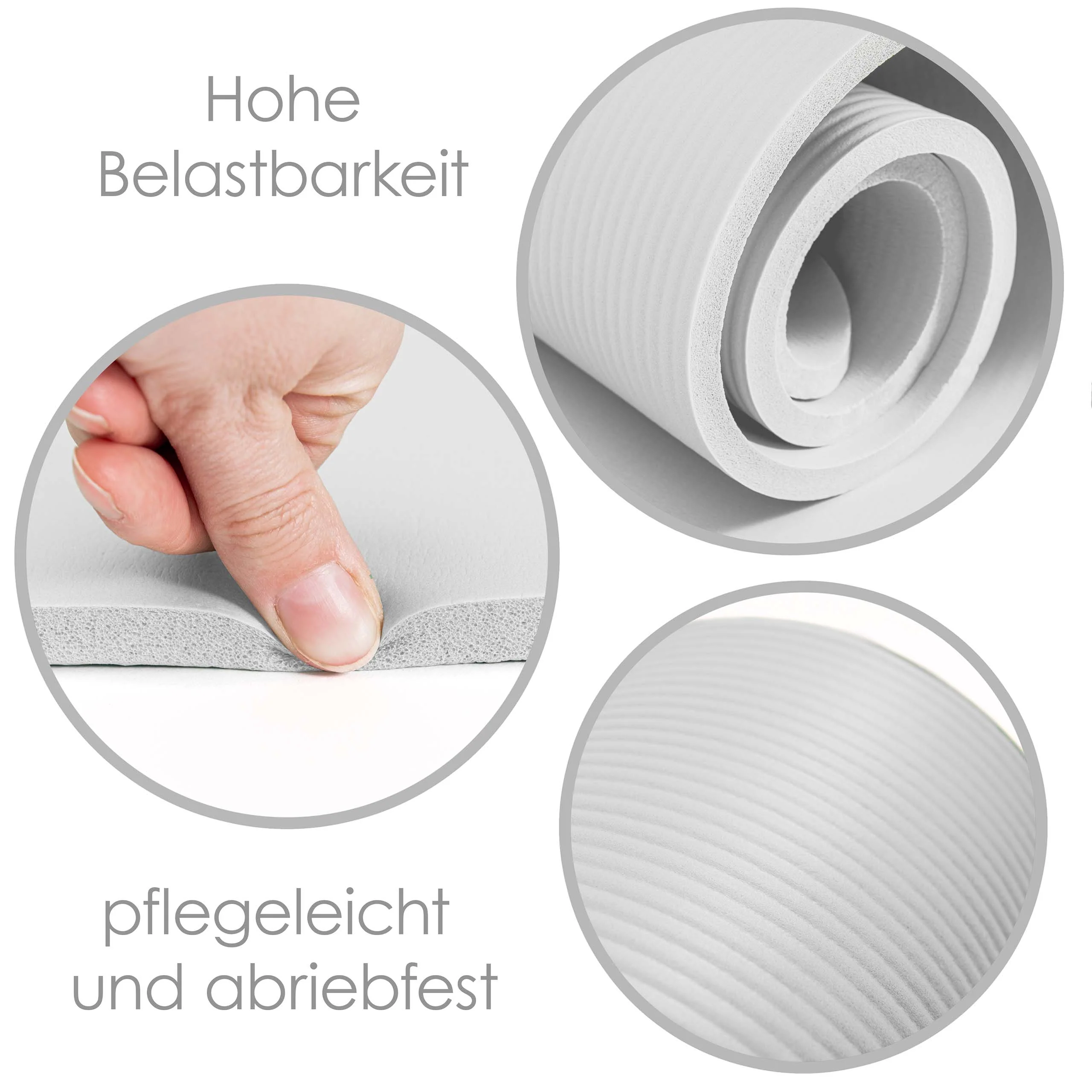 Fitness- & Gymnastikmatte - 183 x 61 x 1,2 cm - Weiß - Image 2