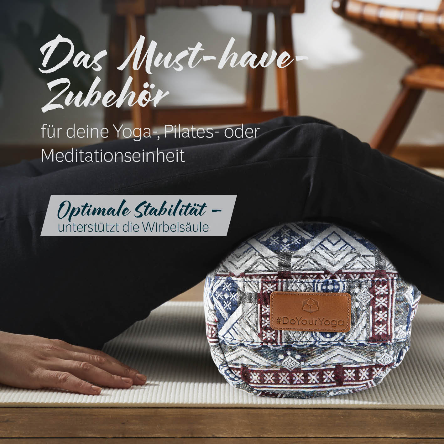 Yoga-Bolster Tarik - gefüllt mit Bio-Dinkelspelz - 68 x 22 x 22 cm - Style 19 - Image 3