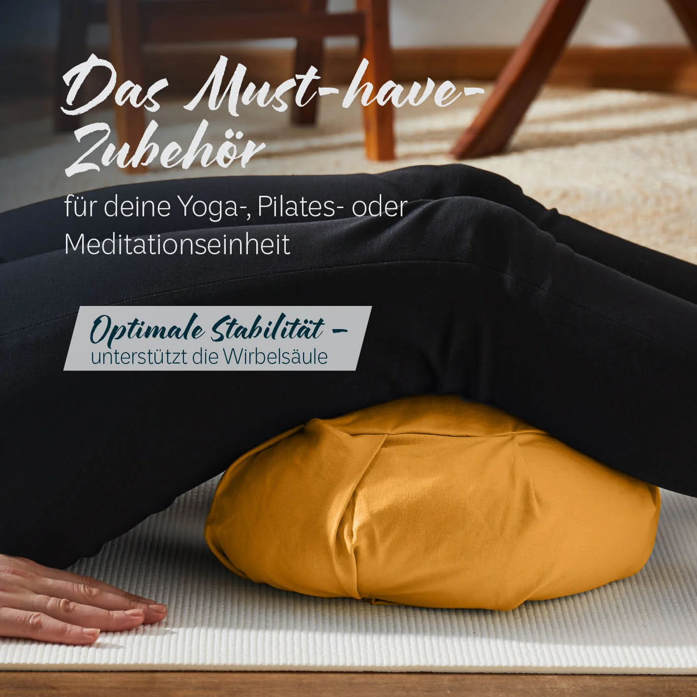 Yoga-Kissen Ganesh - gefüllt mit Bio-Buchweizenschalen - Halbmond 45 x 30 x 14 cm - Indischgelb - Image 3