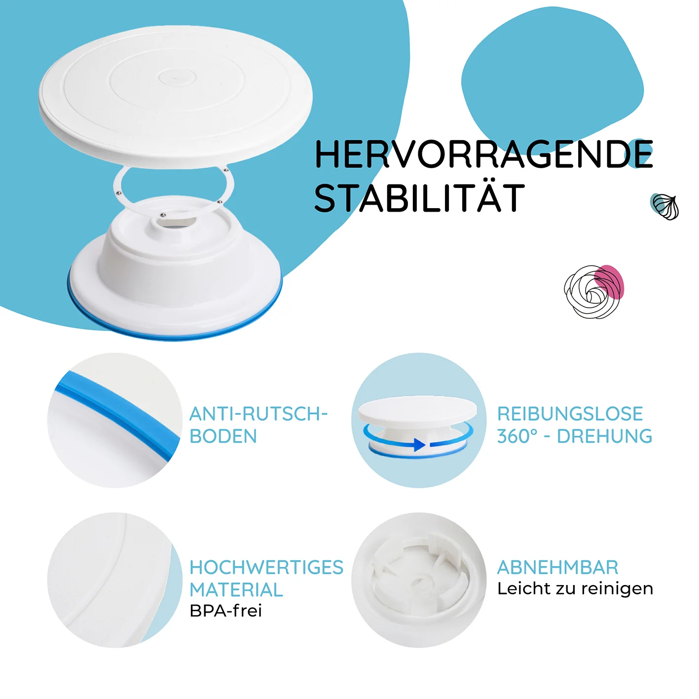 Drehbare Tortenplatte - 28 cm - 51-tlg. - Image 4