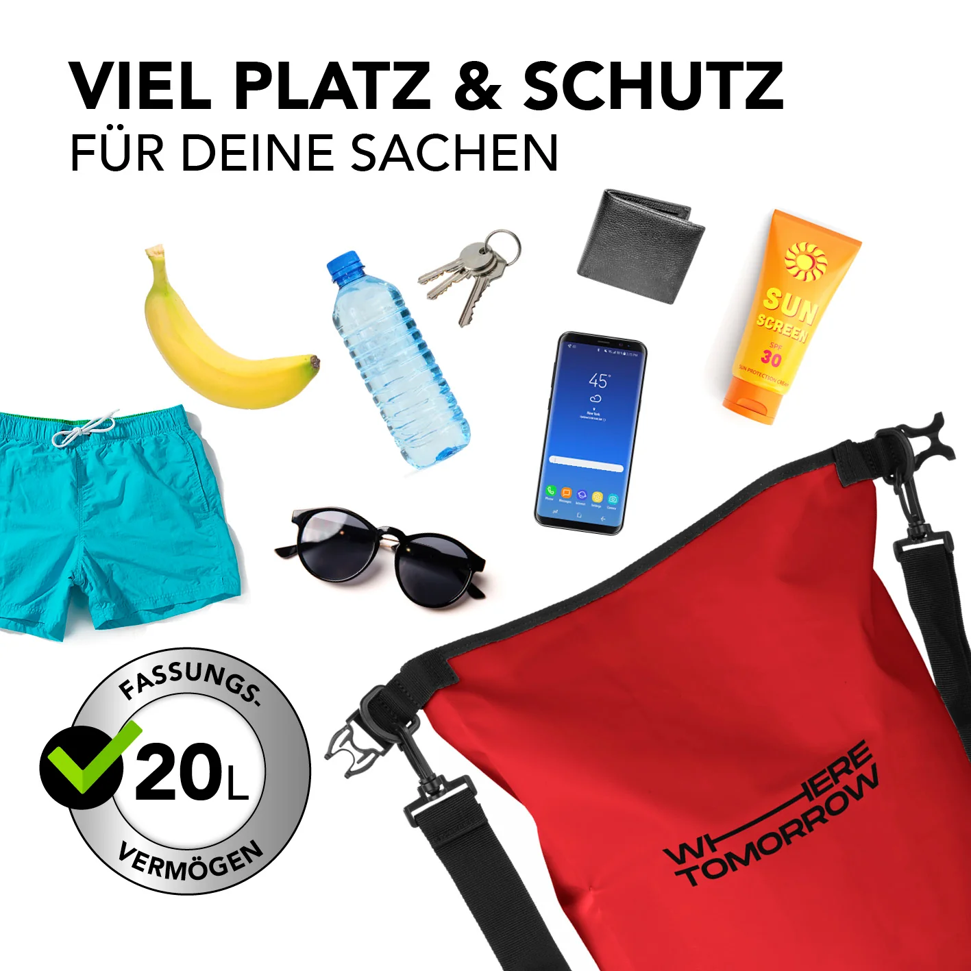 Dry Bag 20L - Style 01 - Rot - Image 5