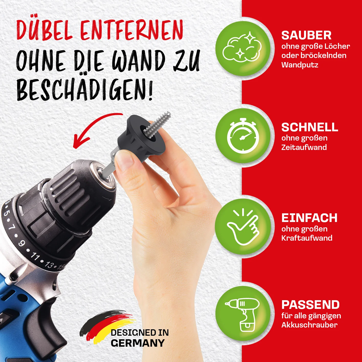 Dübelentferner inkl. Einstellschablone - Image 3