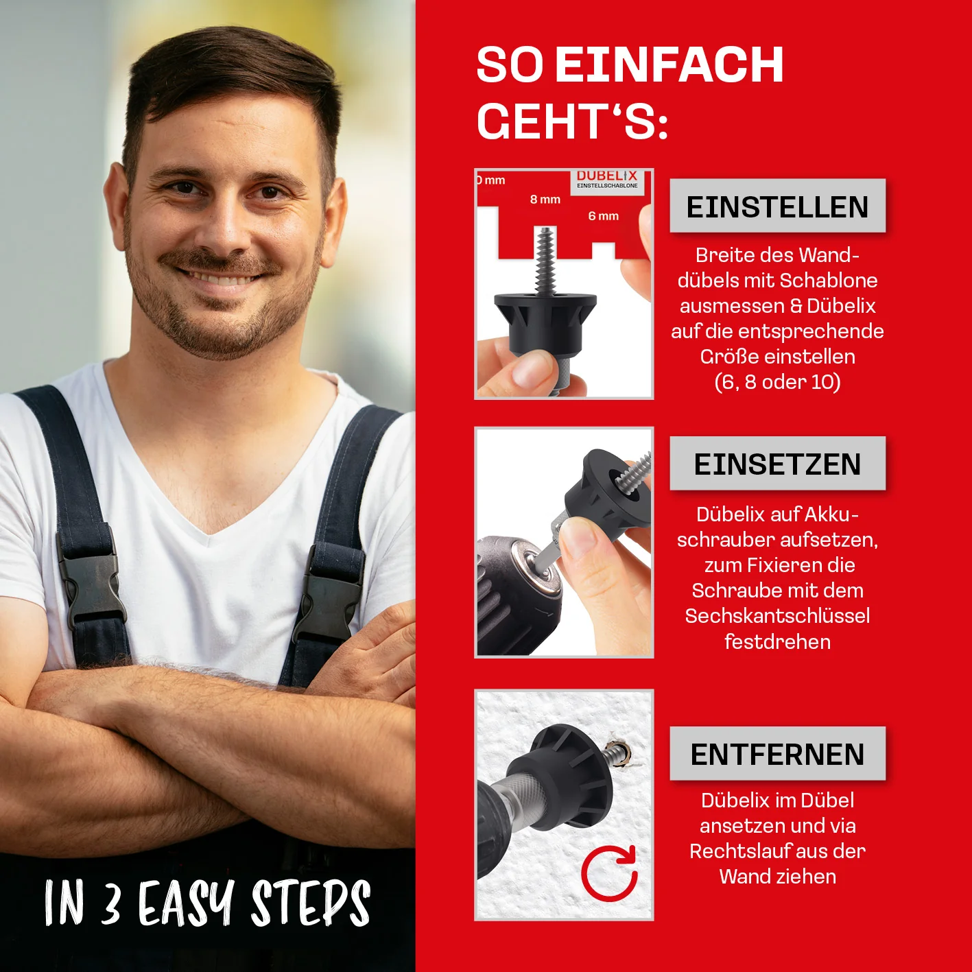 Dübelentferner inkl. Einstellschablone - Image 4