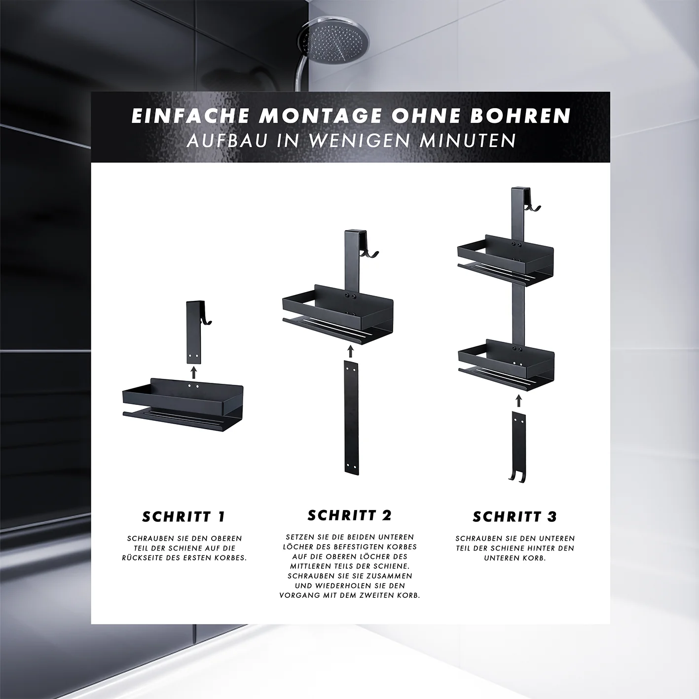 Dusch-Organizer - Schwarz - Image 4