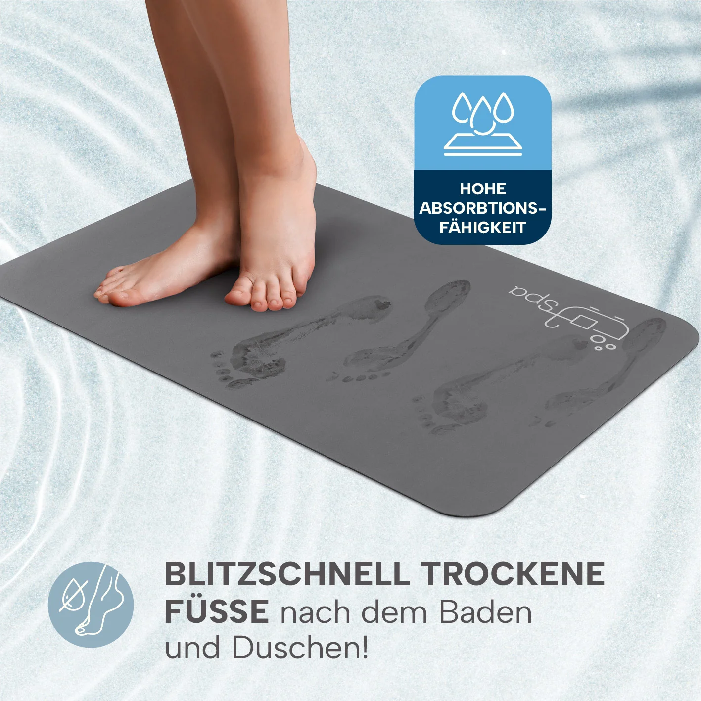 Badematte Spa - 60 x 90 cm - Dunkelgrau - Image 5