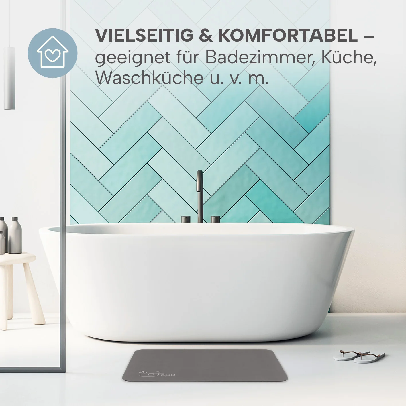 Badematte Spa - 60 x 90 cm - Dunkelgrau - Image 6
