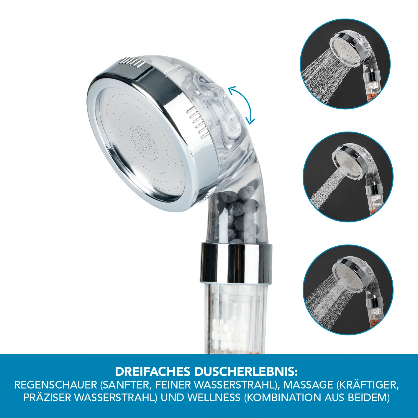 Duschkopf Spa - Mit Mineralperlen & 3 Wasserstrahl-Modi - 344 Düsen - Image 4