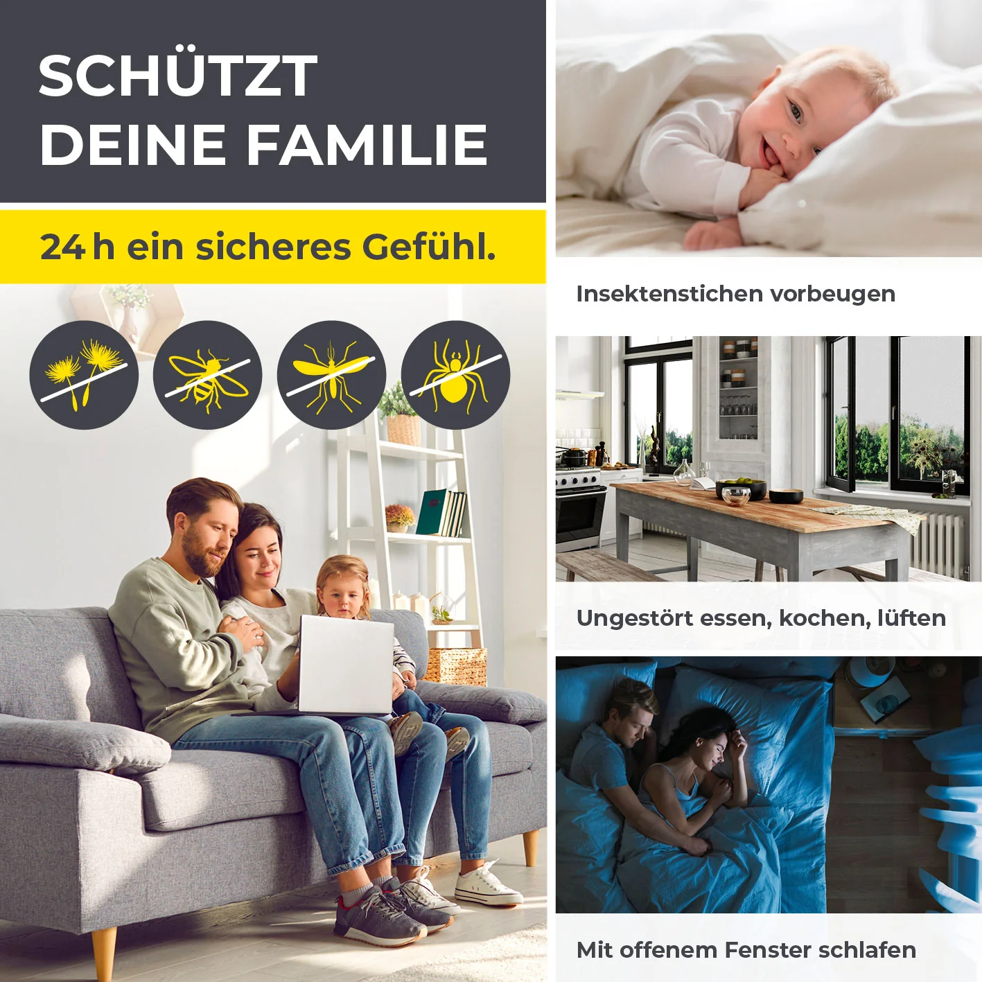 Insekten- & Pollenschutzgitter mit Magnetbefestigung für Fenster bis zu 130 x 150 cm - Image 8