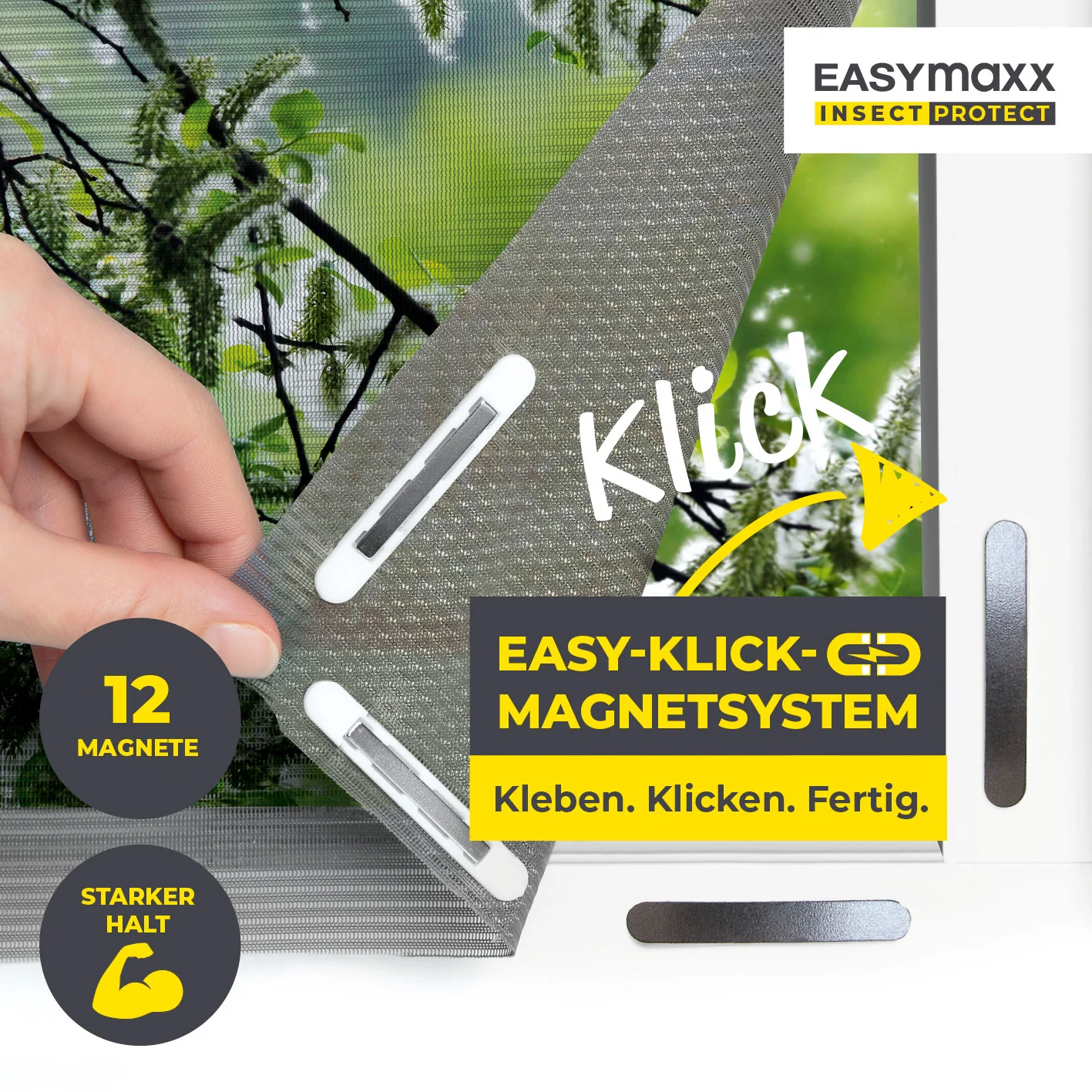 Insekten- & Pollenschutzgitter mit Magnetbefestigung für Fenster bis zu 130 x 150 cm - Image 2