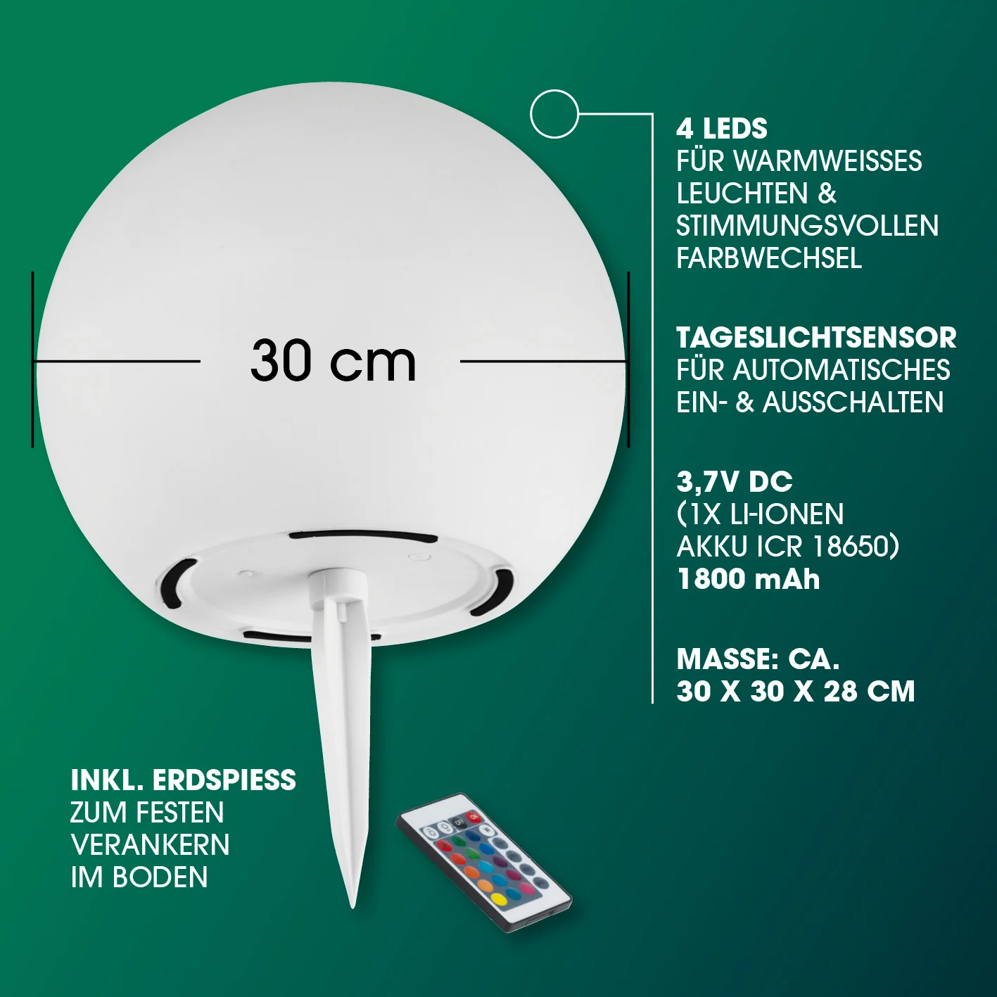Solar-Dekokugel mit Farbwechsel - Image 7