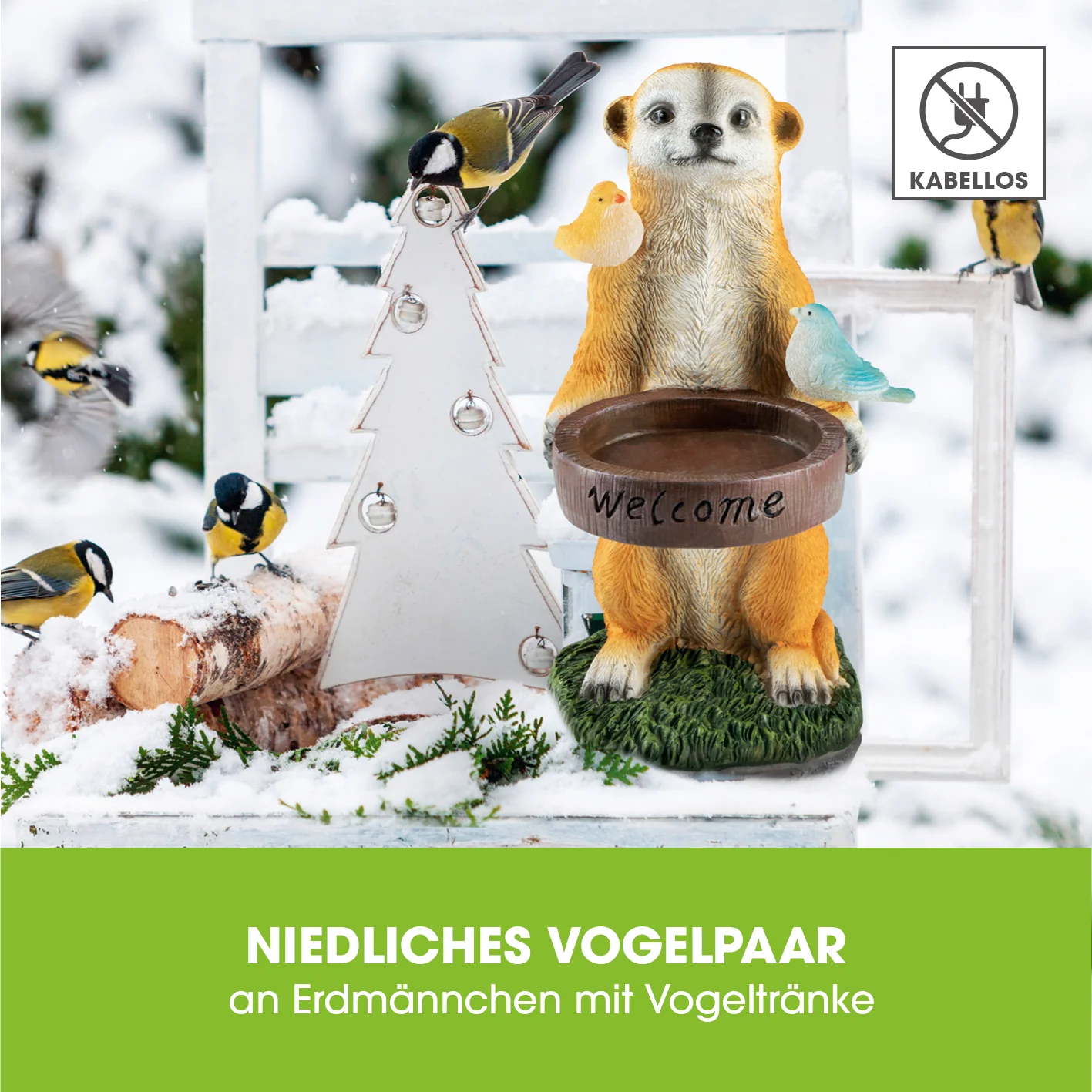 Solarleuchte Erdmännchen als Vogeltränke - Image 4