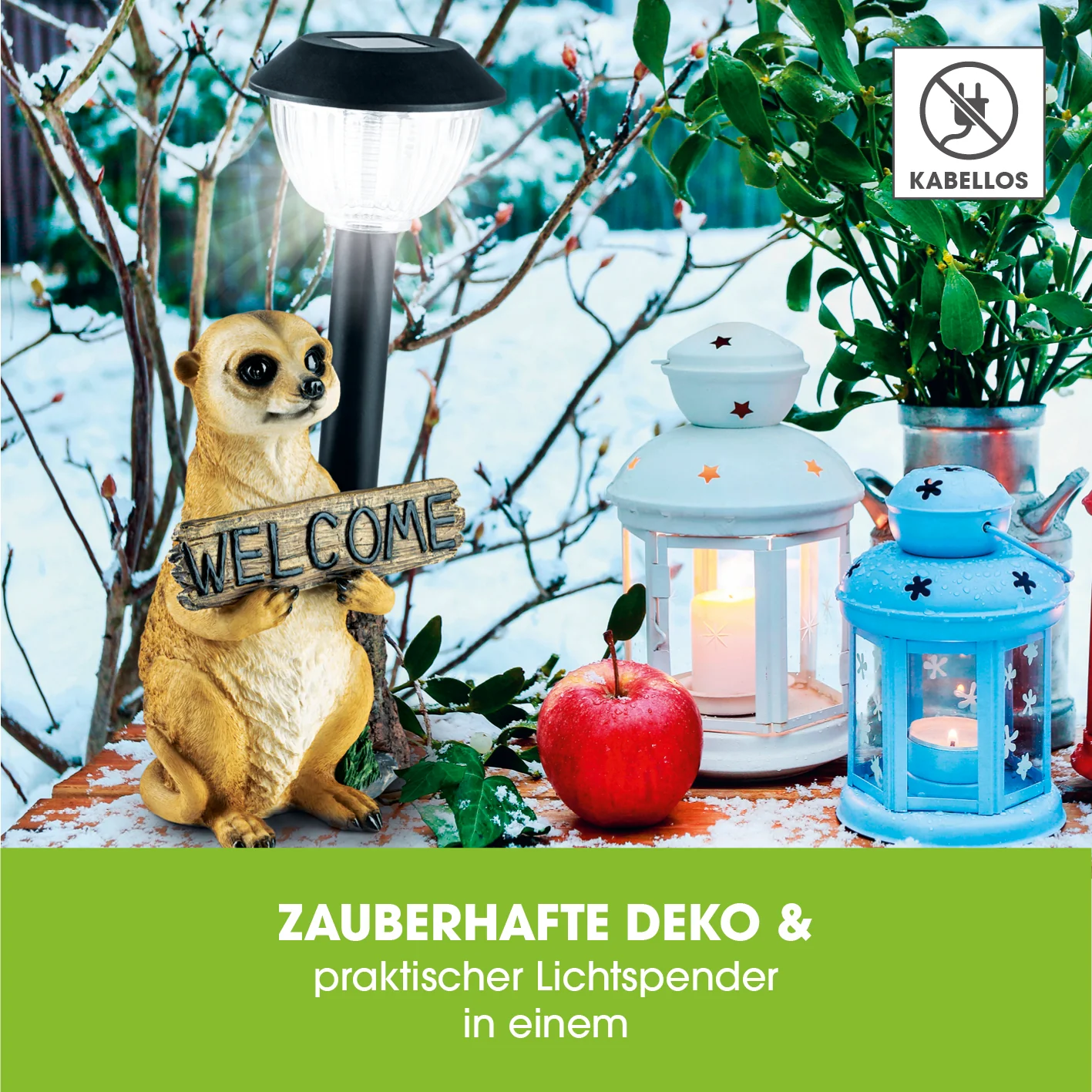 Solarleuchte Erdmännchen mit  Laterne/Schild - Image 4