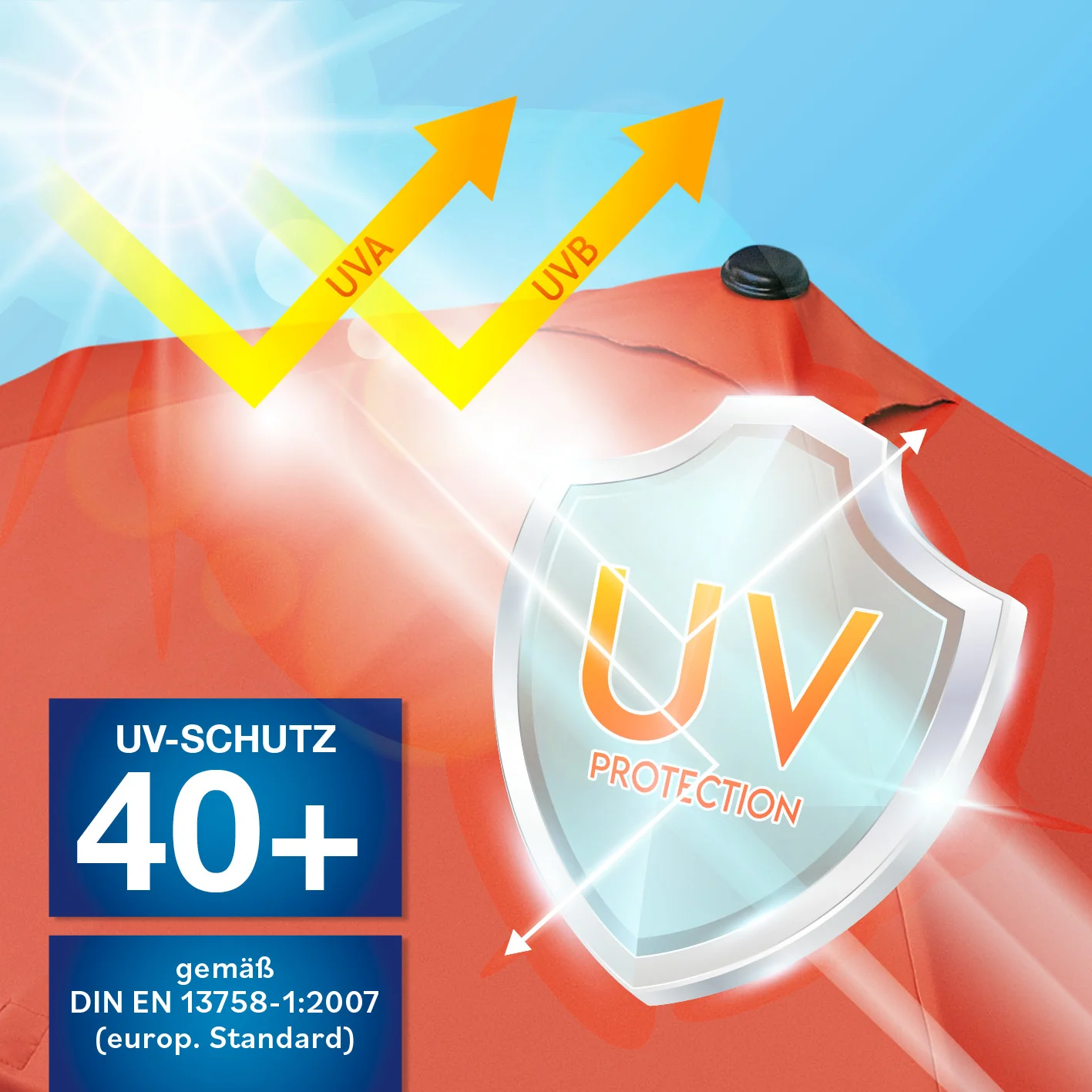 EASYmaxx Sonnenschirm - rechteckig, terrakottafarben - Image 4