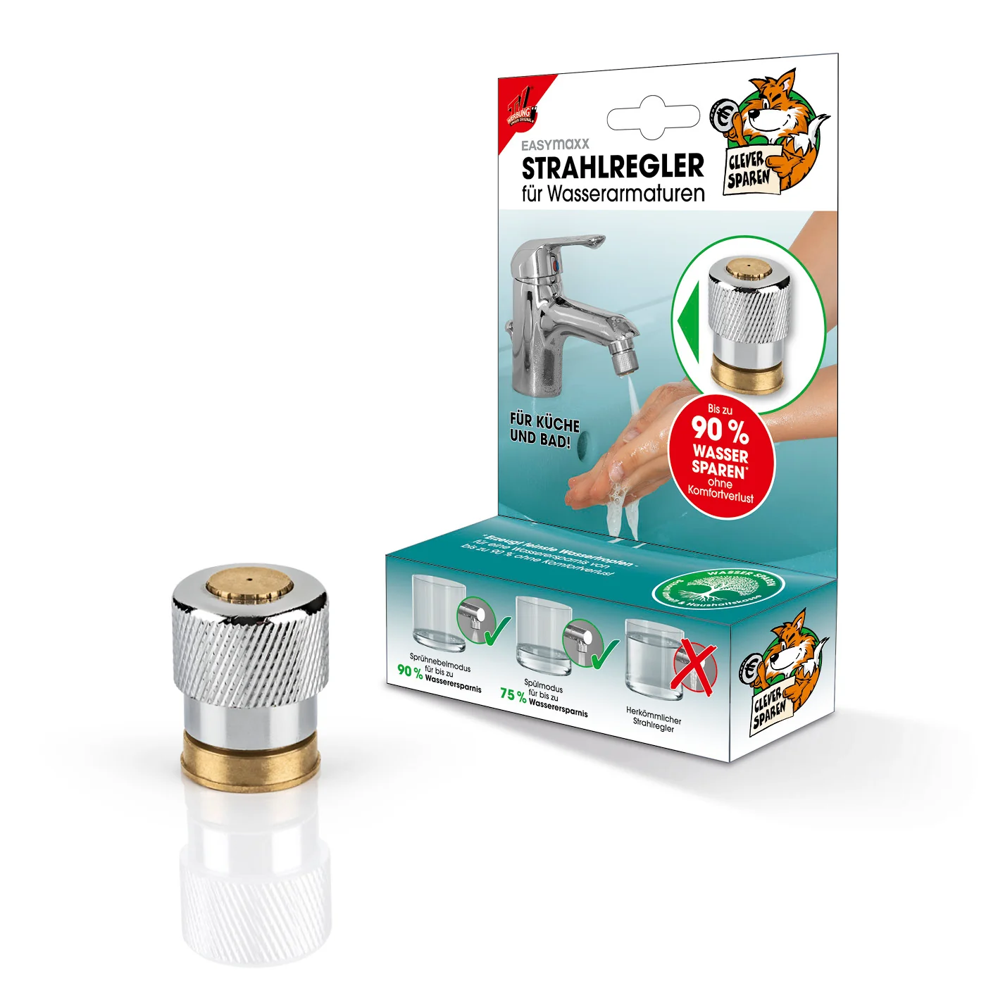 Strahlregler für Wasserarmaturen 3,5cm - Edelstahl - Image 8