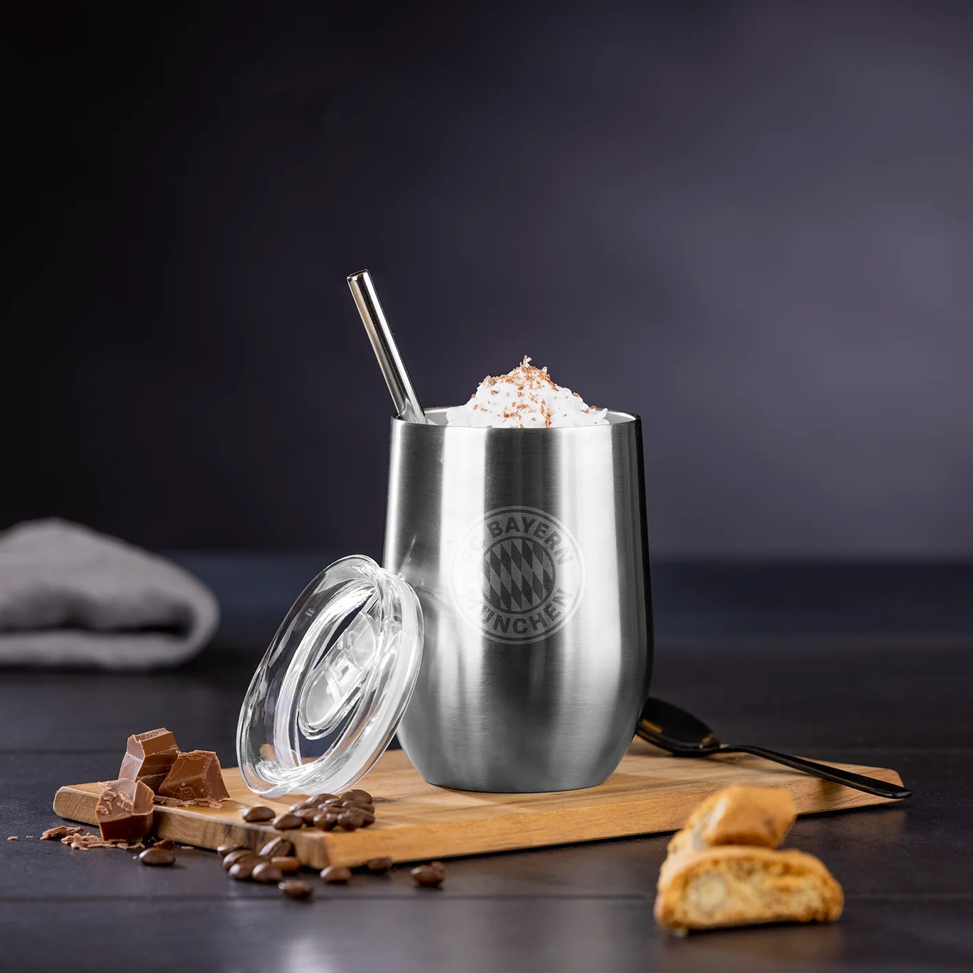 Edelstahl-Getränkebecher inkl. Trinkhalm - 350 ml - 4er-Set - Image 6