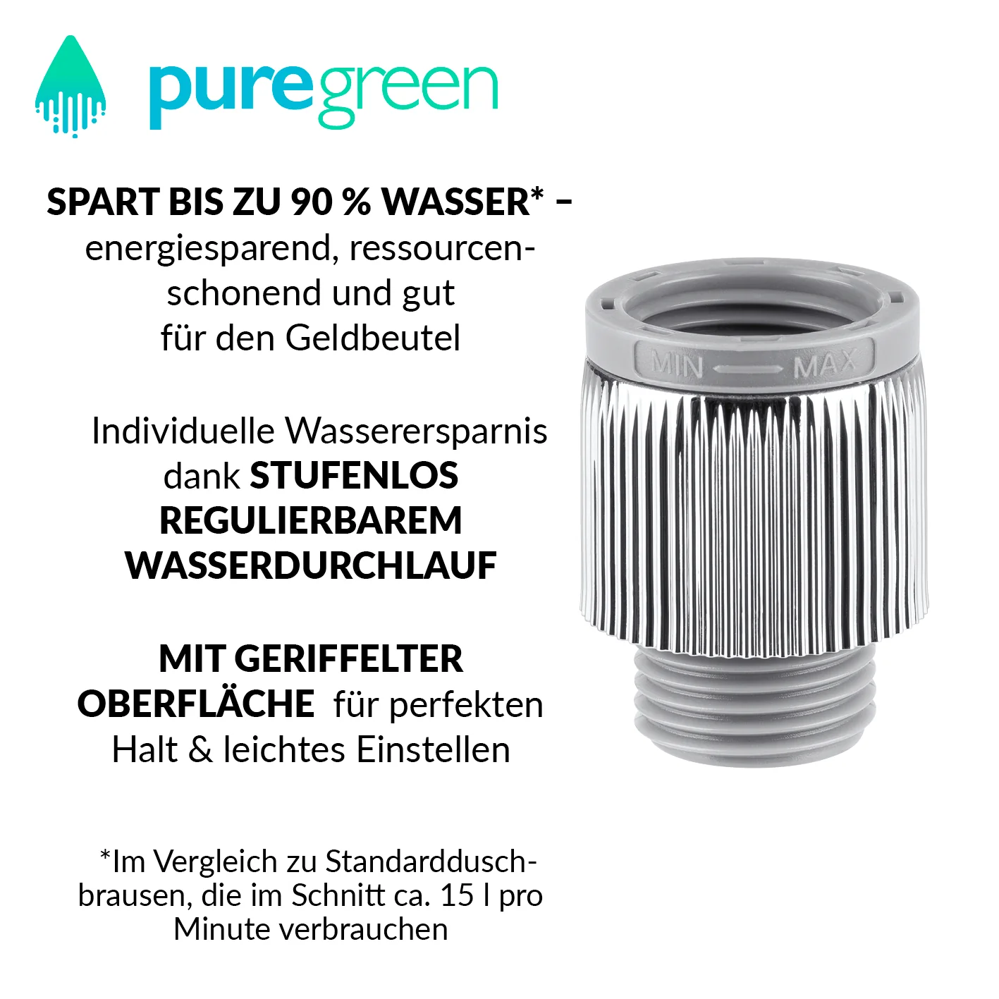 Einstellbarer Wassersparer für die Dusche - chromfarben - 2er-Set - Image 7