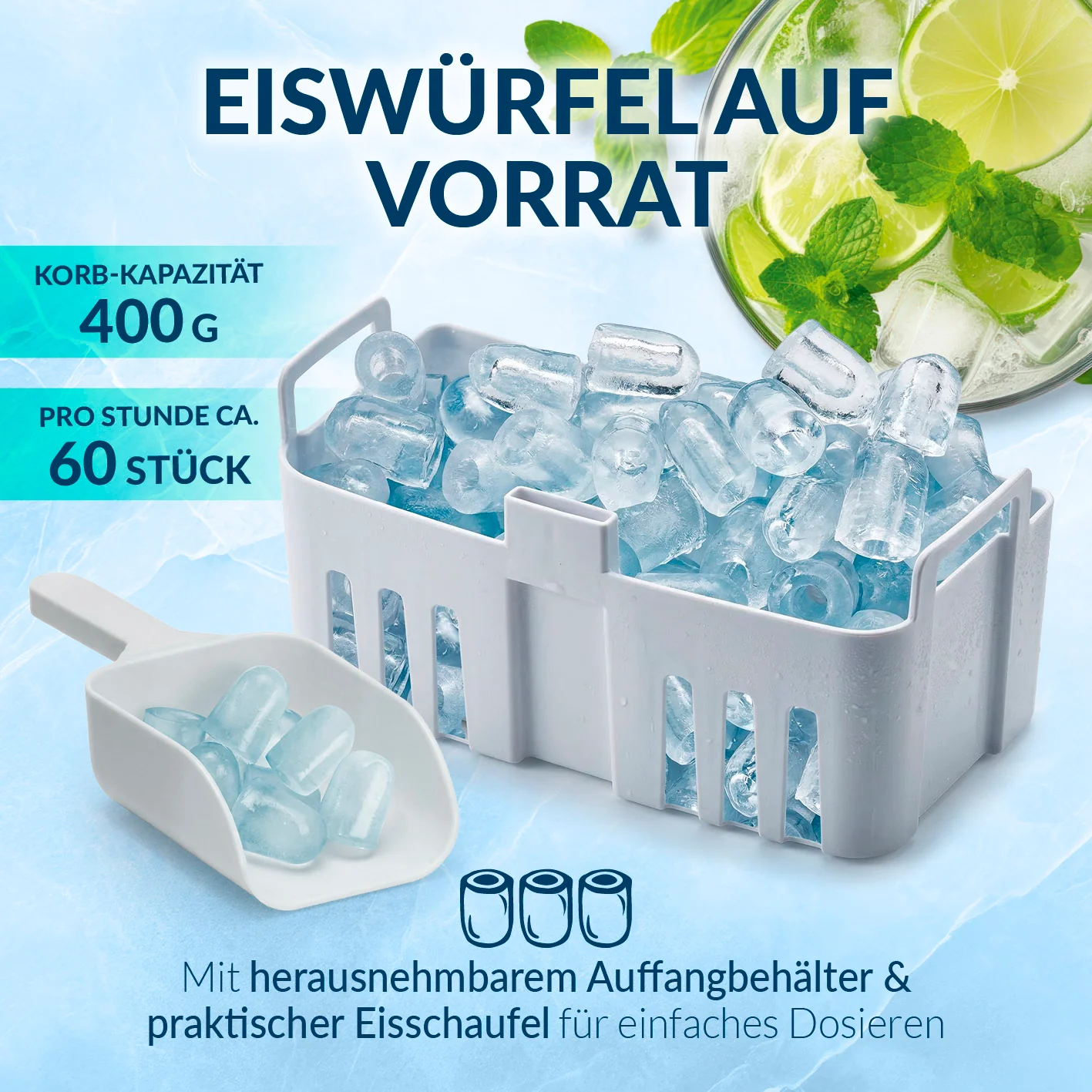 Eiswürfelmaschine - 1-l-Wassertank - Image 2