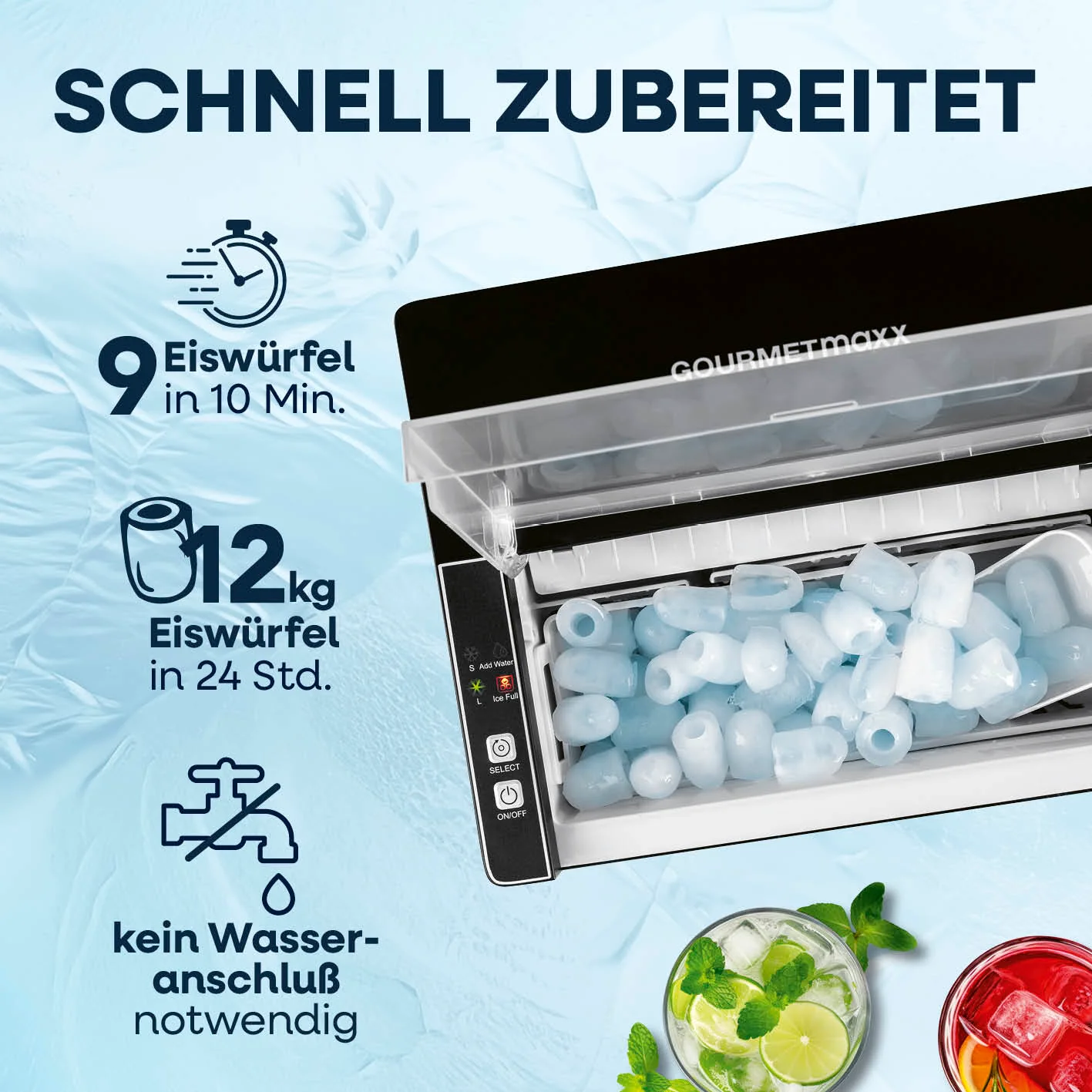 Eiswürfelmaschine inkl. Auffangbehälter & Eisschaufel - Image 2