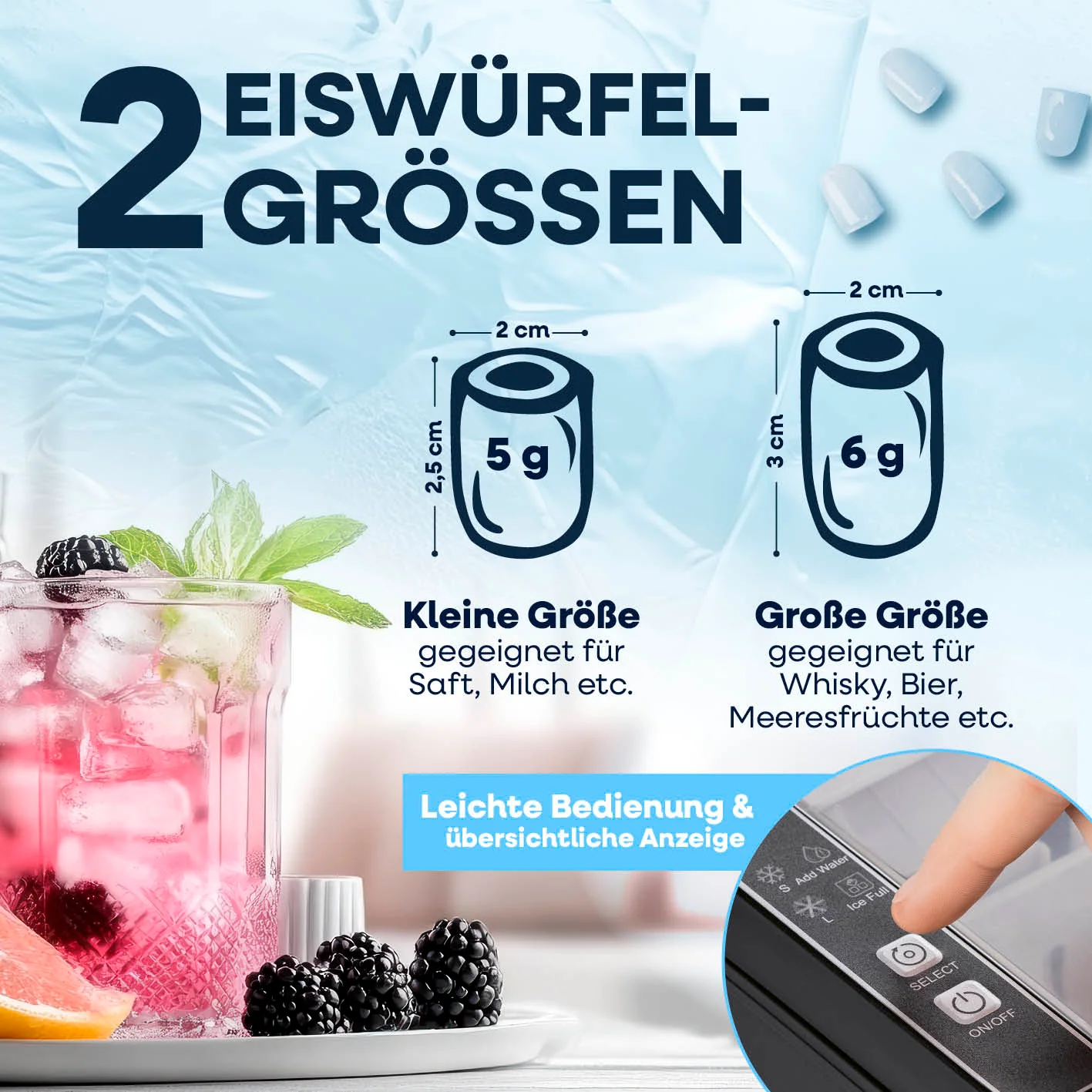 Eiswürfelmaschine inkl. Auffangbehälter & Eisschaufel - Image 4