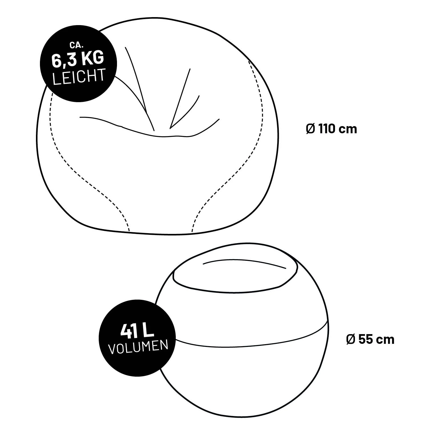 EM 2024 Fan-Lounge 1 + 1 - XXL-Fußball-Sitzsack + Fußball-Sitz-Kühlbox - Image 8