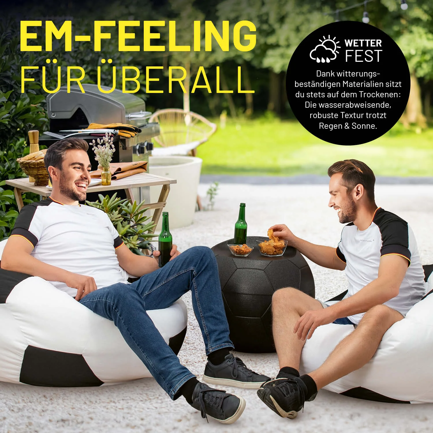 EM 2024 Fan-Lounge 2 + 1 - 2 x XXL-Fußball-Sitzsack + Fußball-Kühlbox - Image 7