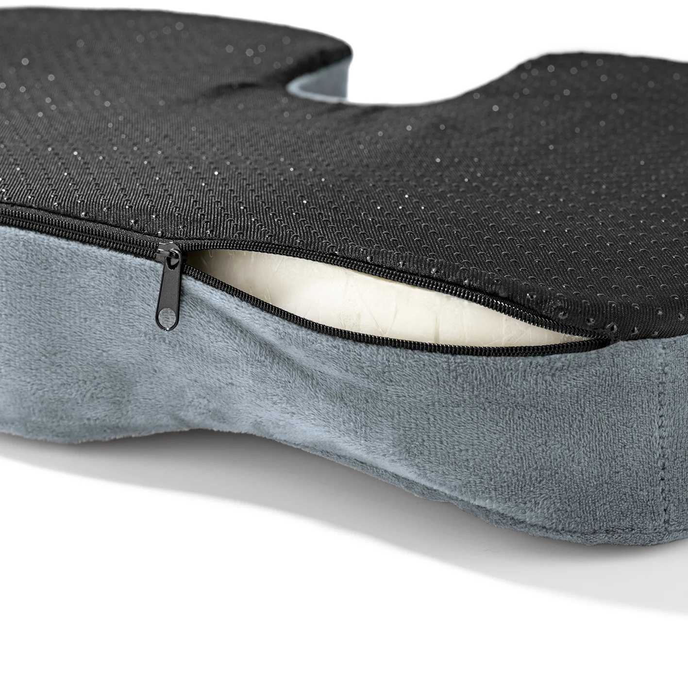 Ergonomisches Gel-Sitzkissen inkl. Fleecebezug - grau - Image 4