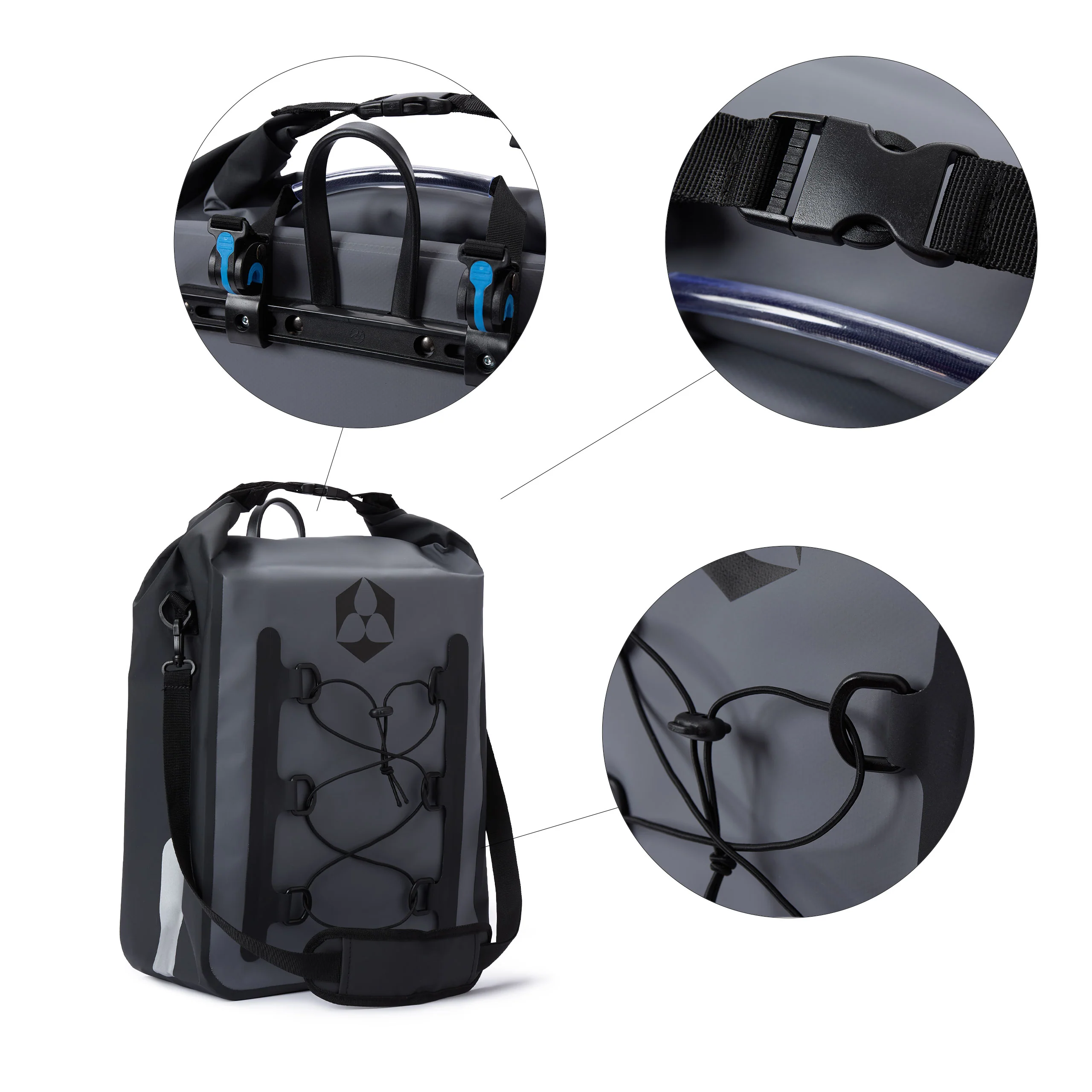 Fahrrad Gepäck Tasche wasserfest - Gepäckträger Packtasche - 23L - Grau - Image 3