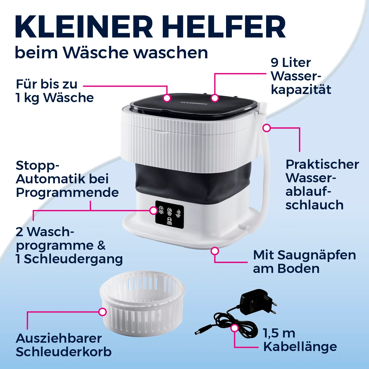 Faltbare Mini-Waschmaschine - Image 11