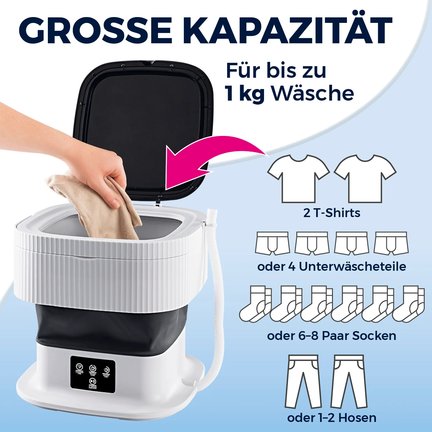Faltbare Mini-Waschmaschine - Image 3