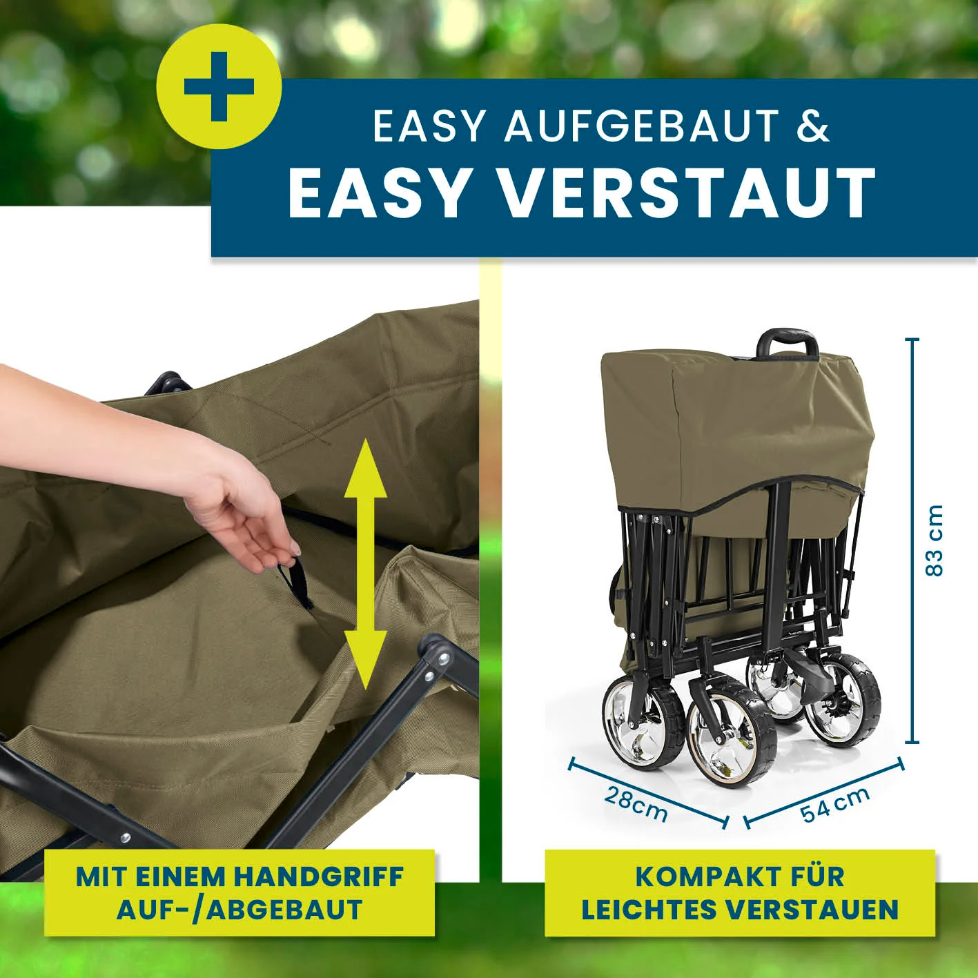 Faltbarer Bollerwagen - Beige - Image 3