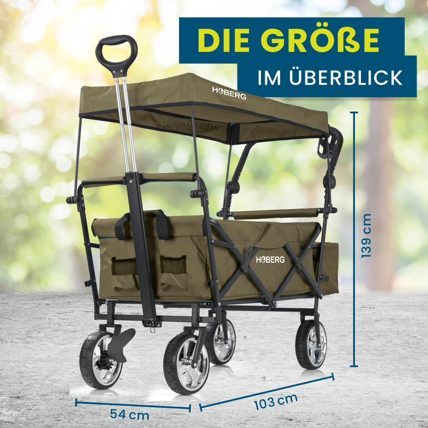 Faltbarer Bollerwagen - Beige - Image 8