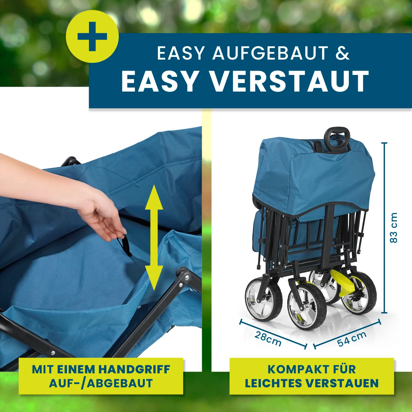 Faltbarer Bollerwagen - Blau - Image 3