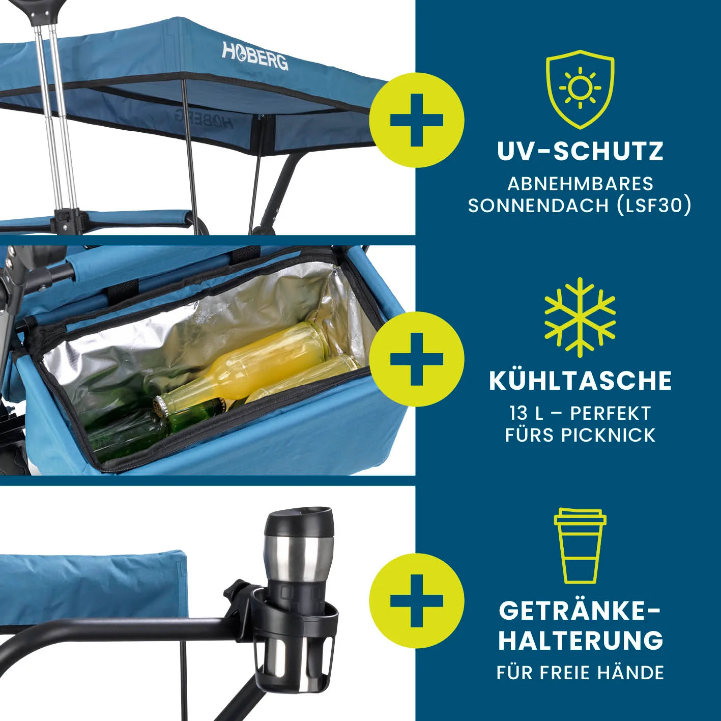 Faltbarer Bollerwagen - Blau - Image 4