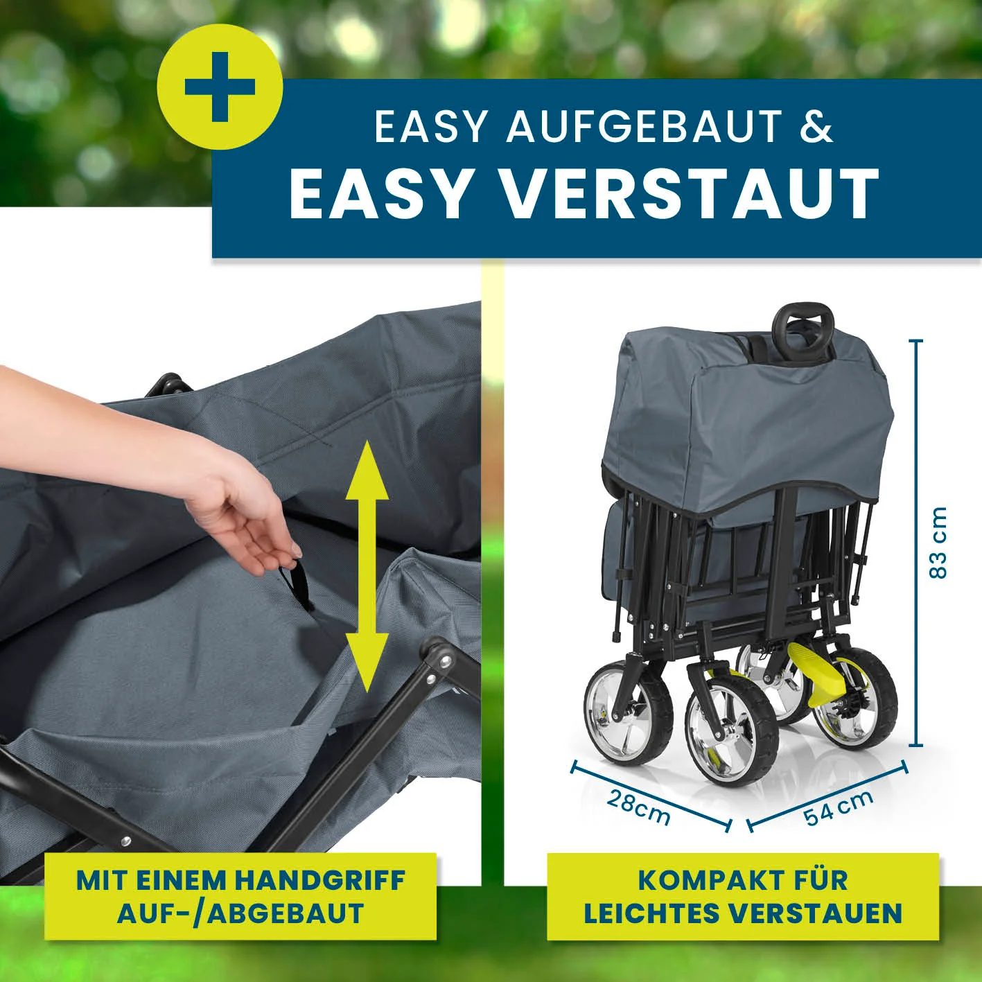 Faltbarer Bollerwagen - Grau - Image 3