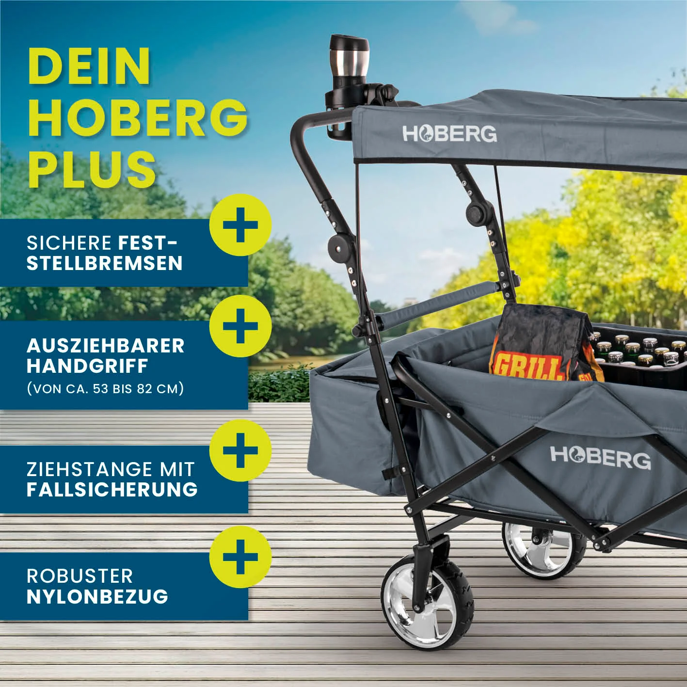 Faltbarer Bollerwagen - Grau - Image 6