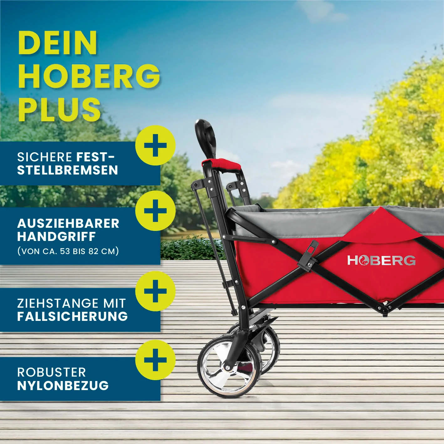 Faltbarer Bollerwagen - Rot - Image 6